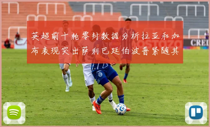 英超前十轮零封数据分析拉亚和加布表现突出萨利巴廷伯波普紧随其后